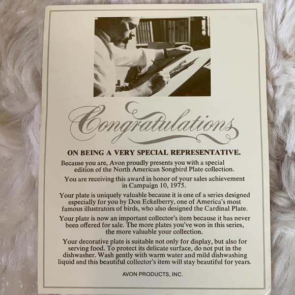 Avon Yellow-Breasted Chat plate - Picture 5 of 7